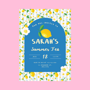 Summer Tea Party Invite and Menu Canva Template 🍋