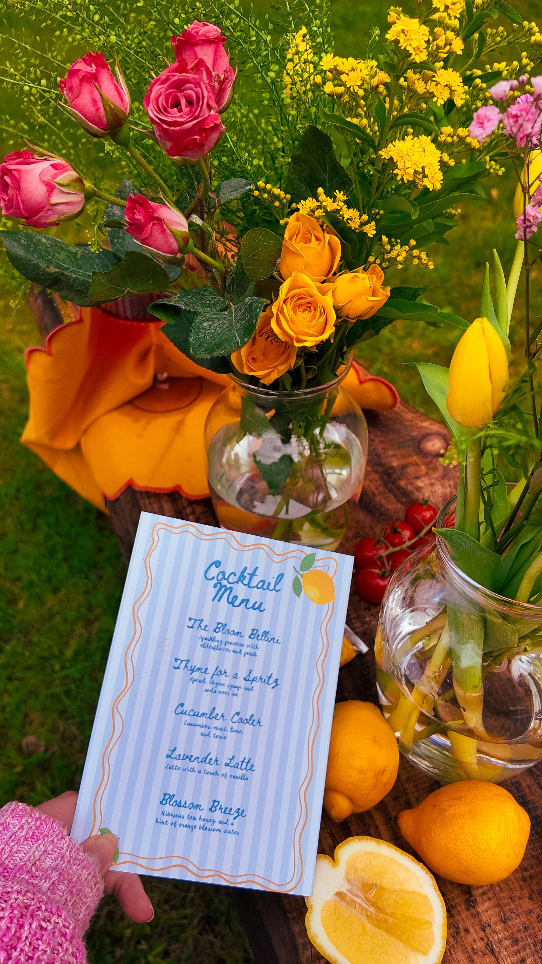 Summer Tea Party Invite and Menu Canva Template 🍋