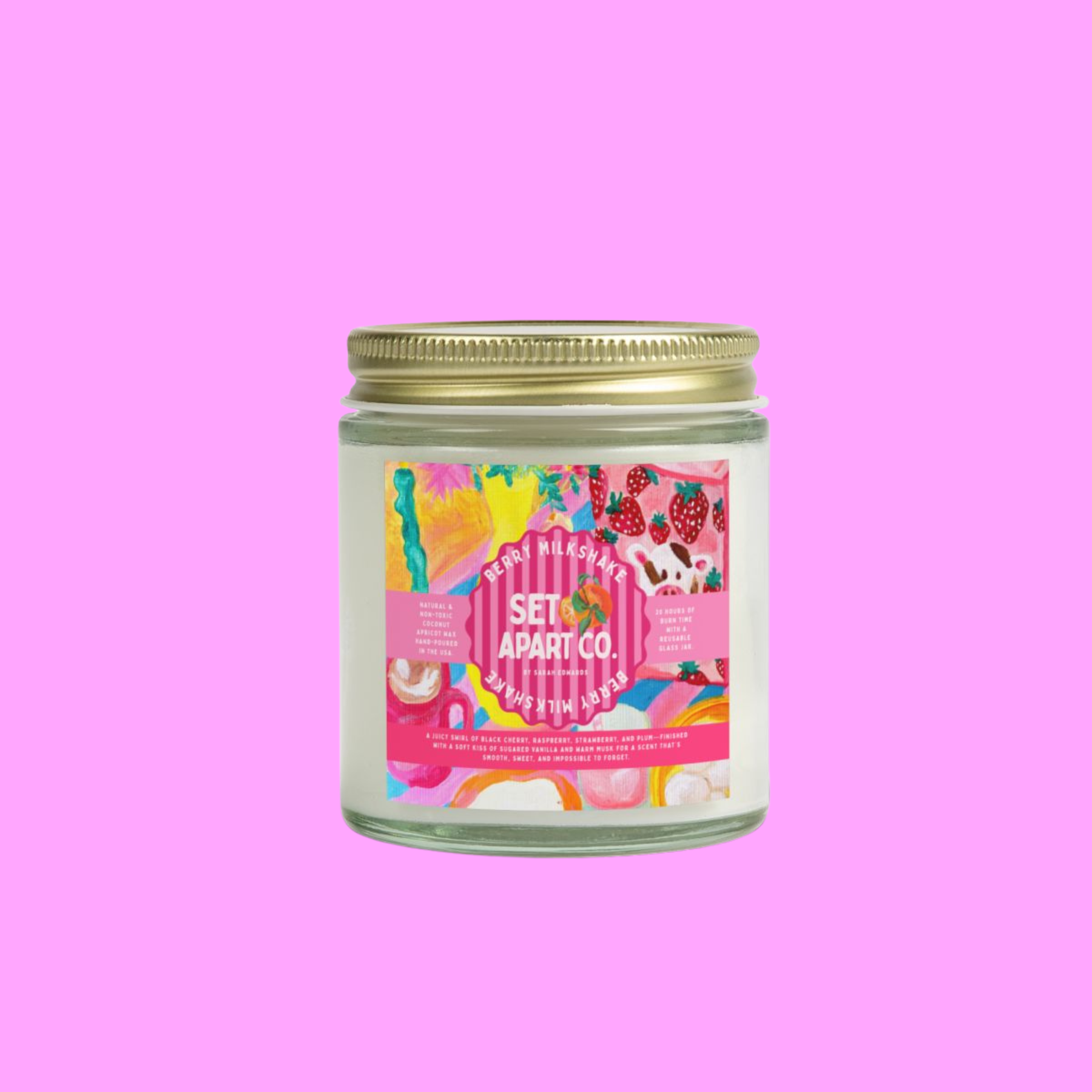 Berry Milkshake 🍓 | Hand Poured Non-Toxic Candle