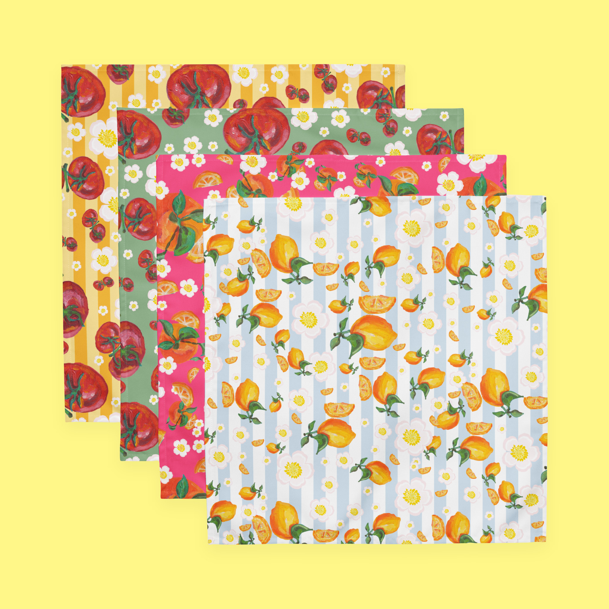 Garden Cloth Napkins, Set of 4 with hand-painted florals — view 14 of 22