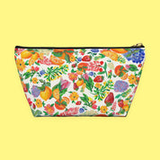 Citrus Blossom Accessory Pouch with hand-painted lemons, oranges and blossoms — view 5 of 10