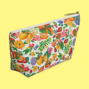 Citrus Blossom Accessory Pouch with hand-painted lemons, oranges and blossoms — view 10 of 10