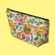 Citrus Blossom Accessory Pouch with hand-painted lemons, oranges and blossoms — view 6 of 10