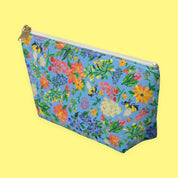 Floral Bee Accessory Pouch with honeybees and garden florals — view 8 of 9