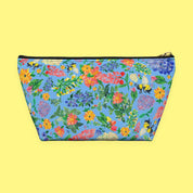Floral Bee Accessory Pouch with honeybees and garden florals — view 4 of 9