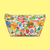 Citrus Blossom Accessory Pouch with hand-painted lemons, oranges and blossoms — view 4 of 10