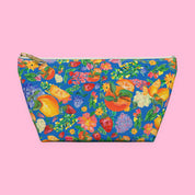 Citrus Garden in Blue Accessory Pouch with hand-painted lemons, oranges and blossoms — view 5 of 11