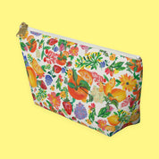 Citrus Blossom Accessory Pouch with hand-painted lemons, oranges and blossoms — view 9 of 10