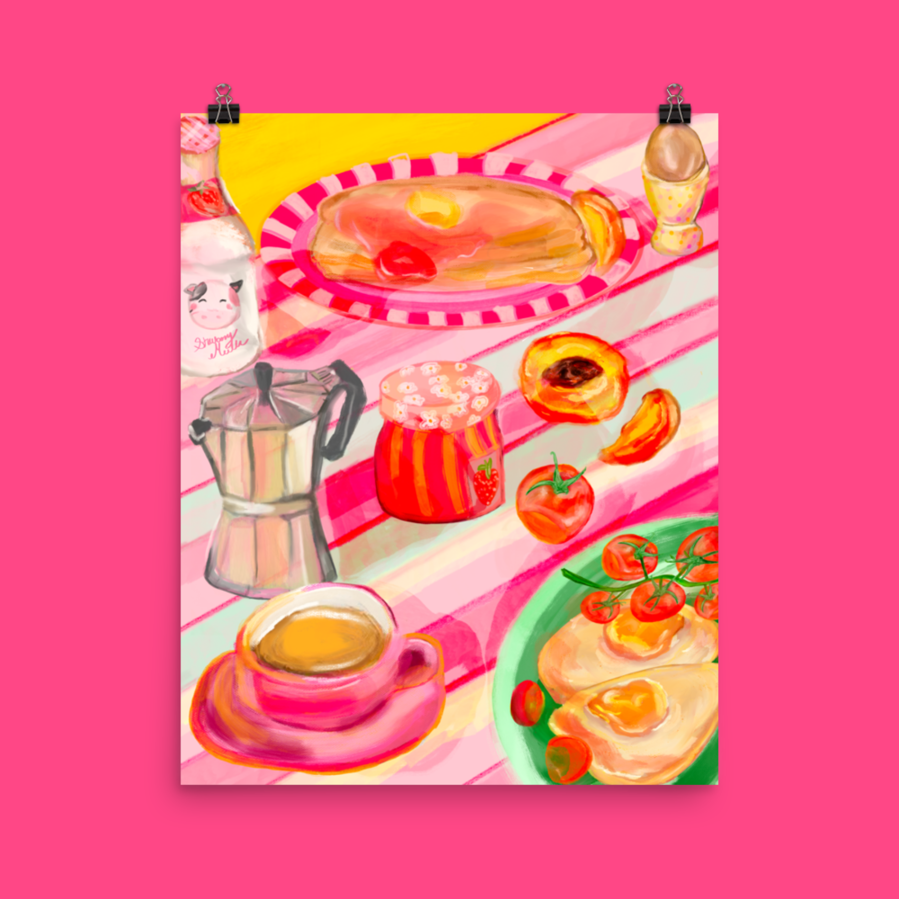 A Berry Pink Breakfast Fine Art Print 🎀