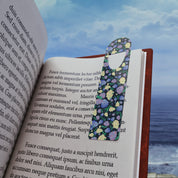 Painted Hydrangeas & Lilacs in Navy Metal Bookmark with painted hydrangeas and lilacs — view 5 of 5
