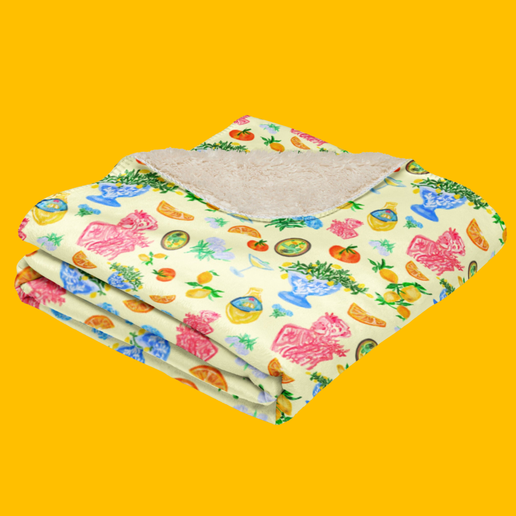 Italian Summer in Butter Sherpa Blanket