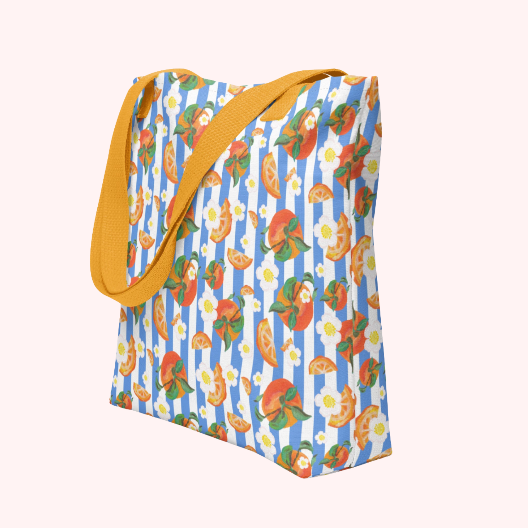 Orange & Blue Stripe Tote Bag 🍊