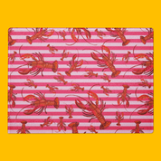 Pink Striped Lobster | Glass Cutting Board 🦞