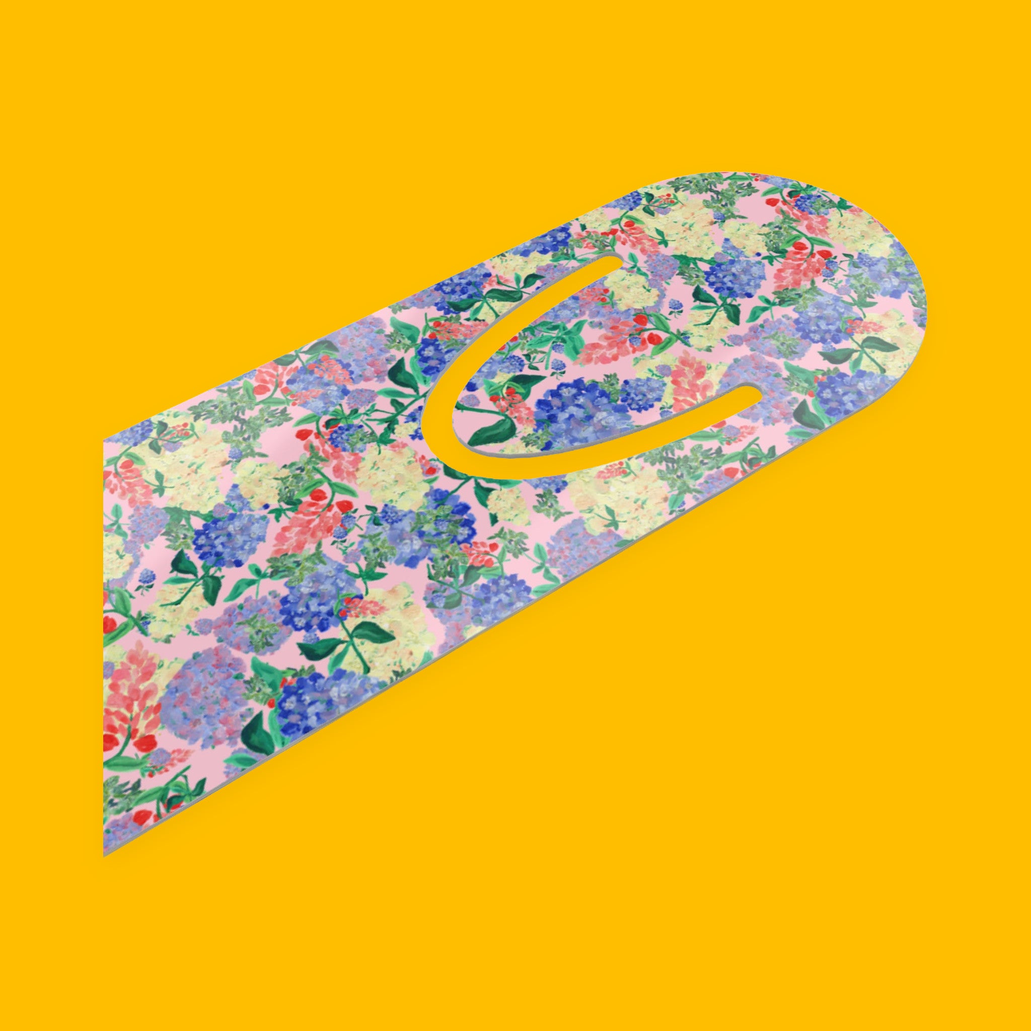 Pastel Hydrangea Metal Bookmark with painted hydrangeas — view 4 of 5