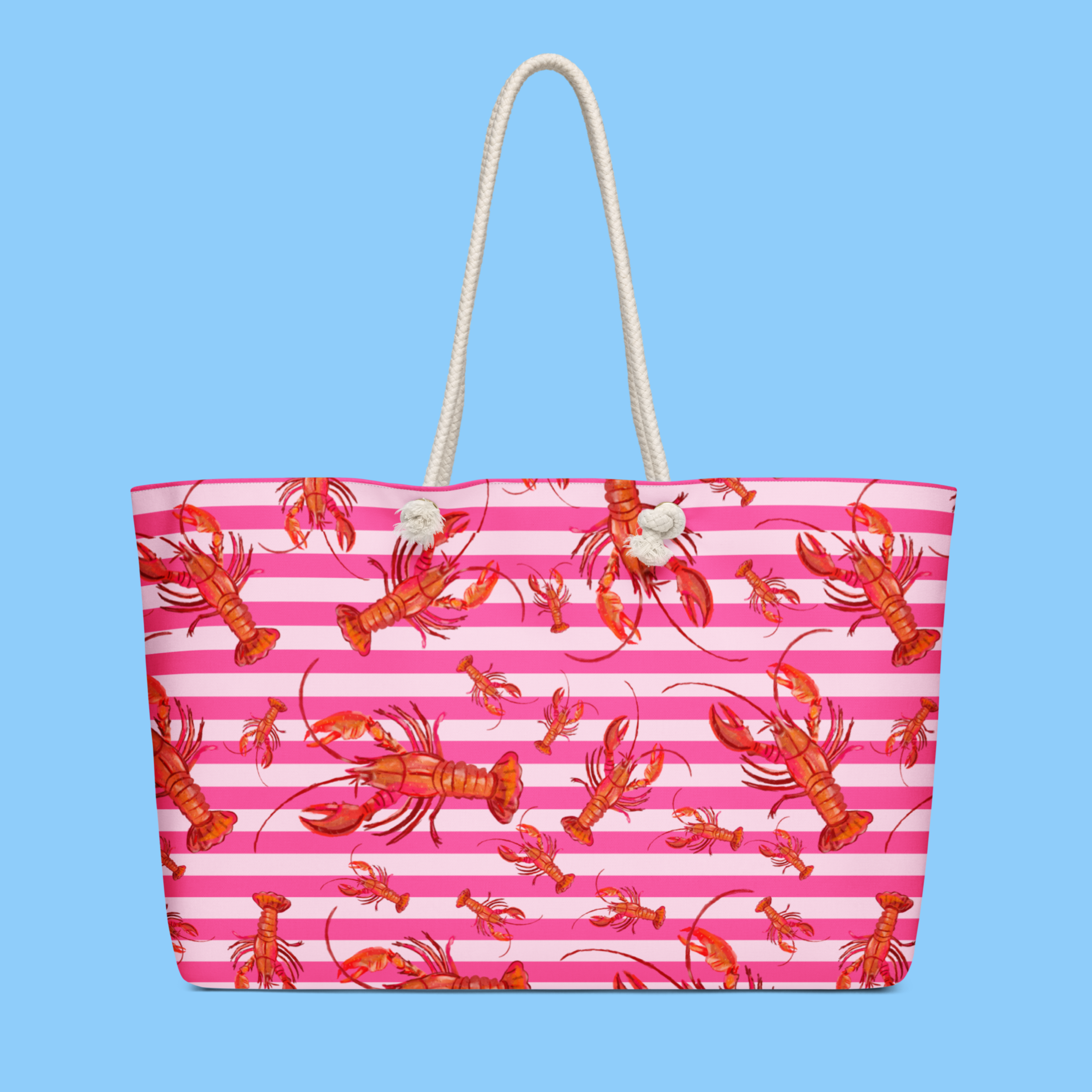 The Weekender Bag | Pink Striped Lobster 🦞
