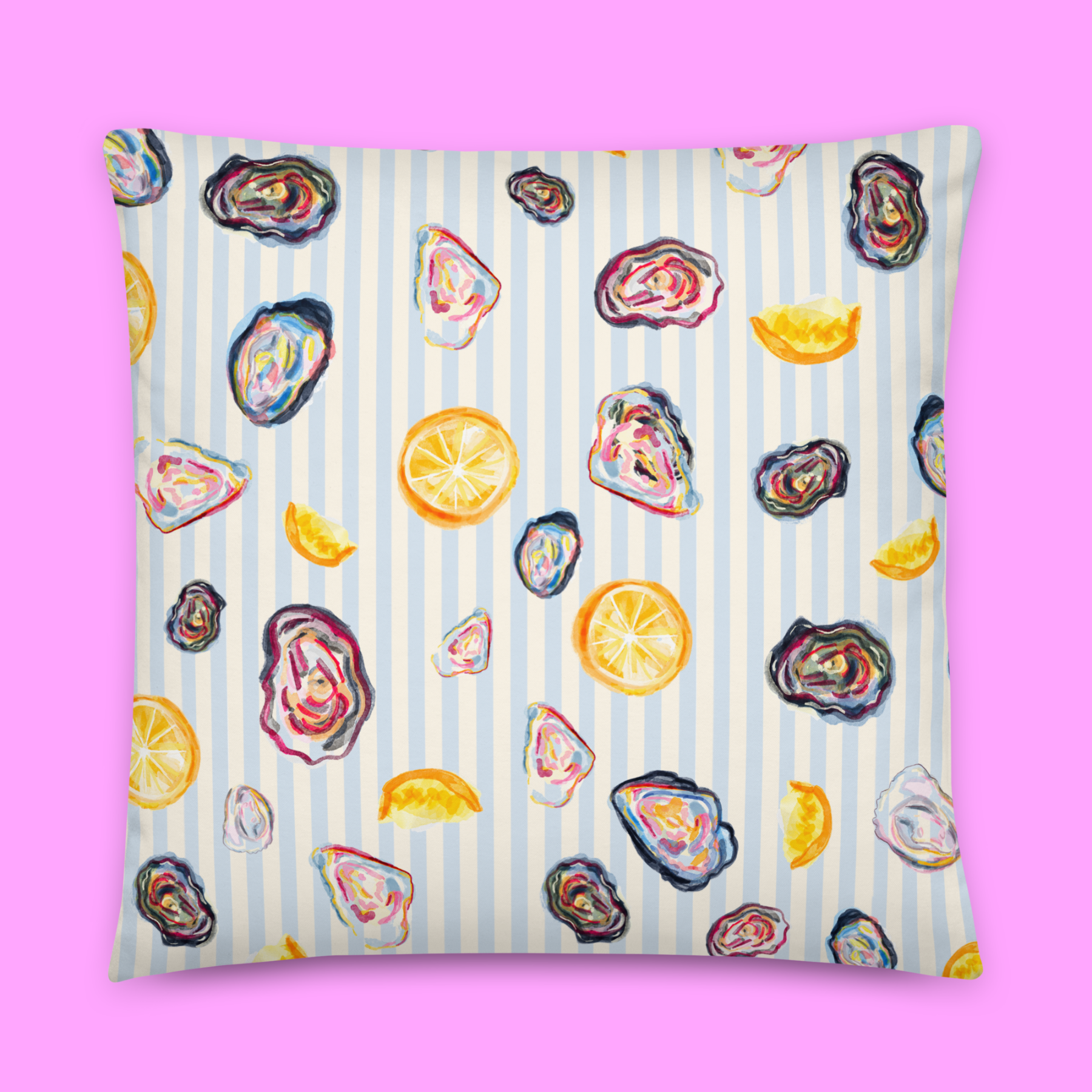 Oyster Stripes Square Pillow