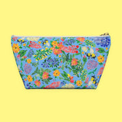 Floral Bee Accessory Pouch with honeybees and garden florals — view 7 of 9