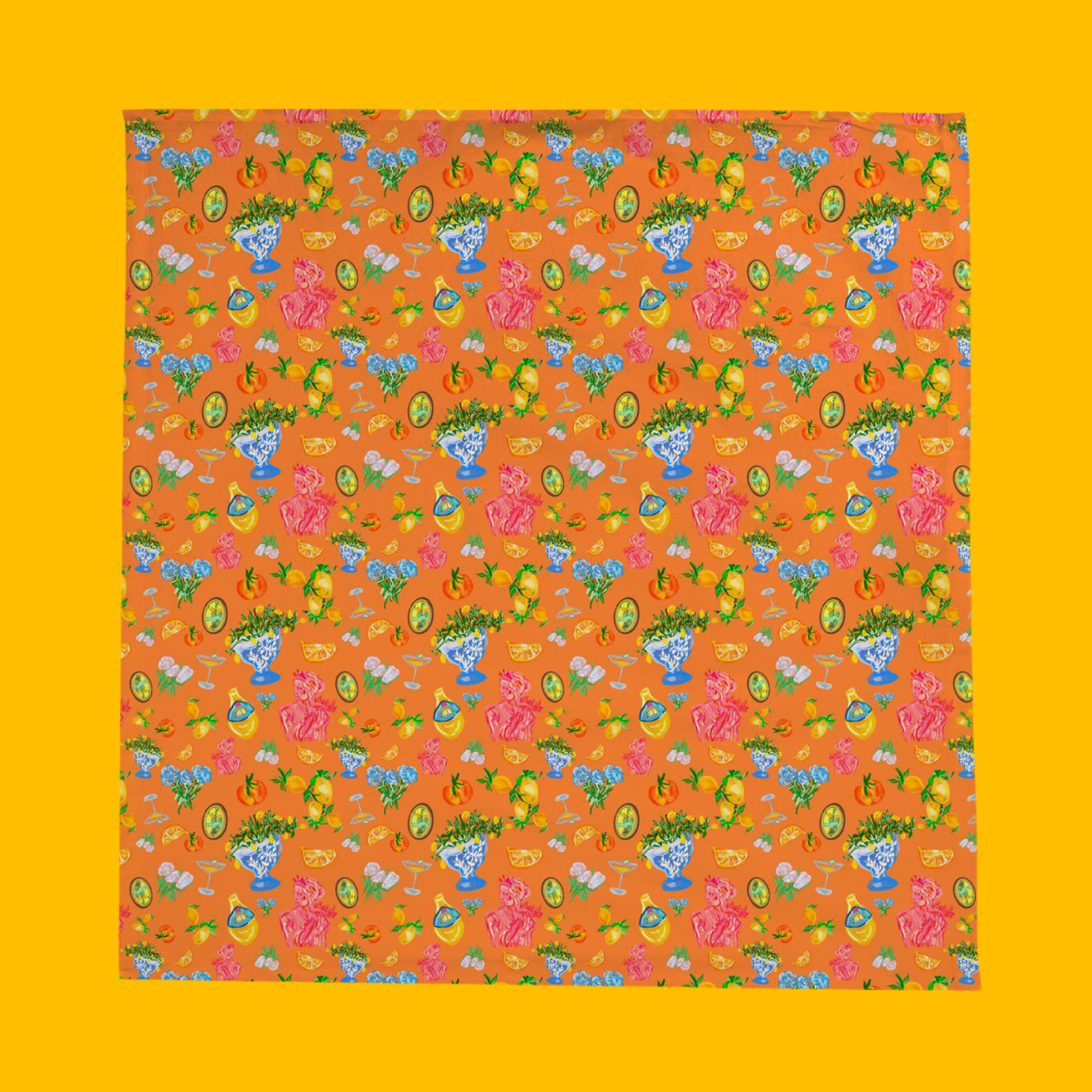 Italian Summer | Orange Square Tablecloth 🍋