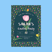 Tulip Garden Party Invite and Menu Canva Template 🌷