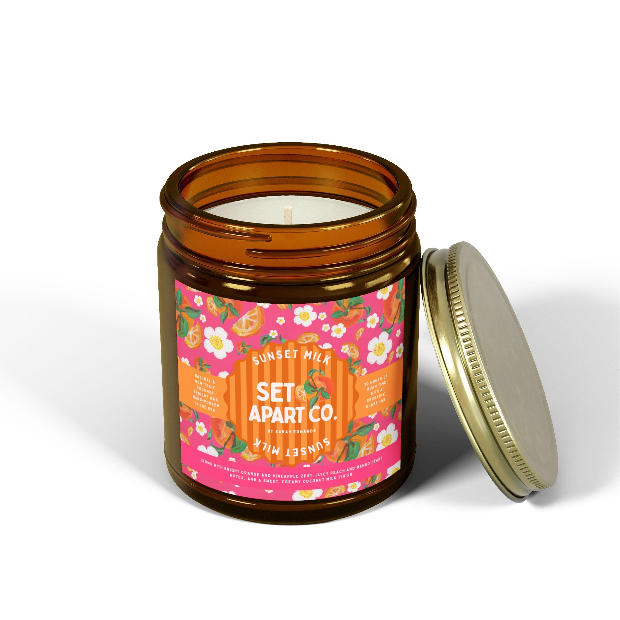 MANGO Tropical Scented Candles | Coconut Apricot Bliss, Aromatherapy Candle Gift, Home Decor, Relaxation, Self-care, Holiday Present