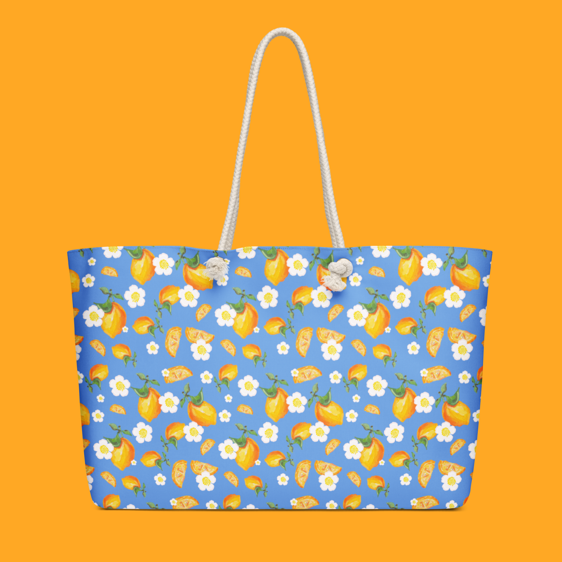 The Weekender Bag | Blue Oil-Painted Lemons 🍋