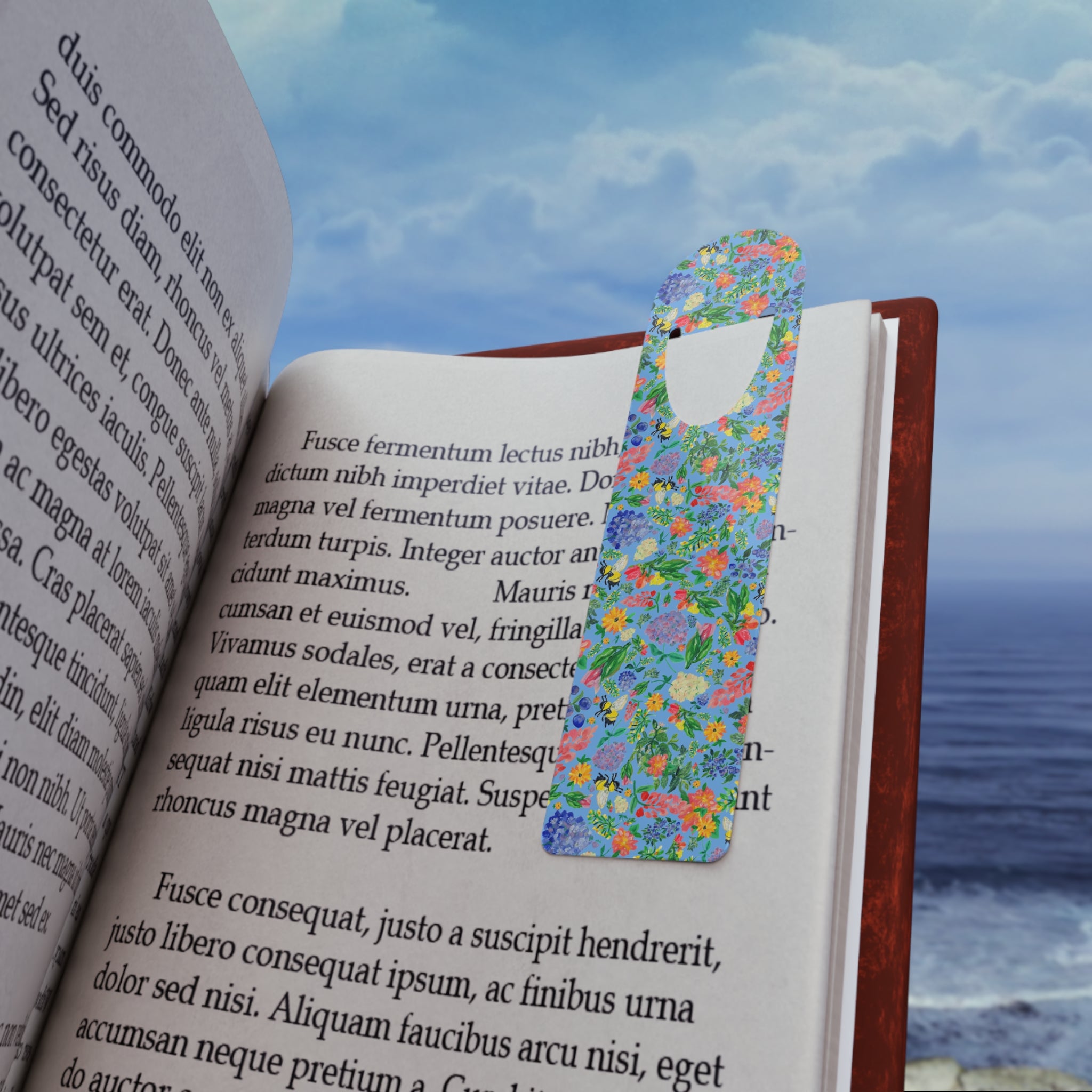 Wildflower Garden Metal Bookmark with hand-painted florals — view 5 of 5