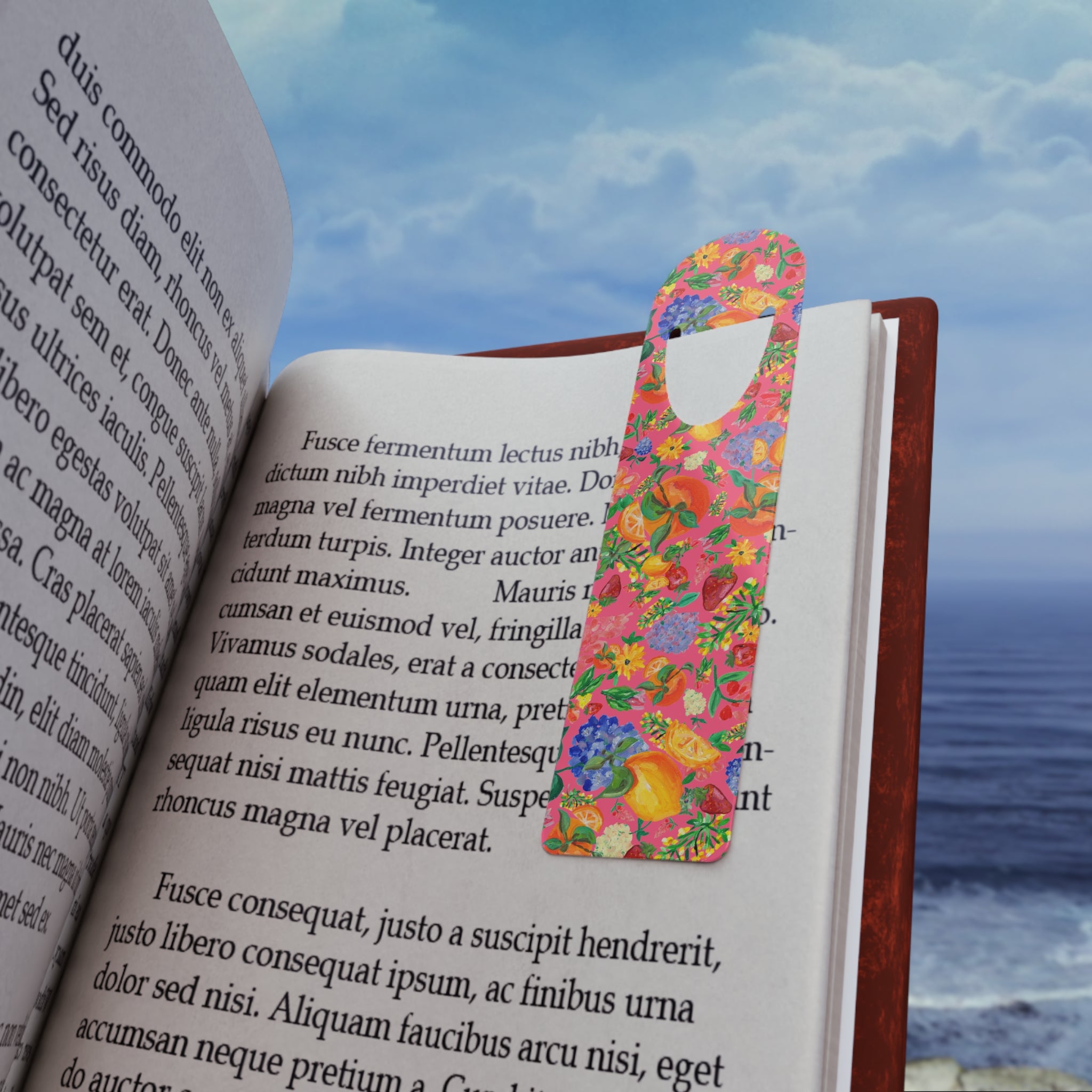 Floral Citrus Metal Bookmark with hand-painted lemons — view 5 of 5