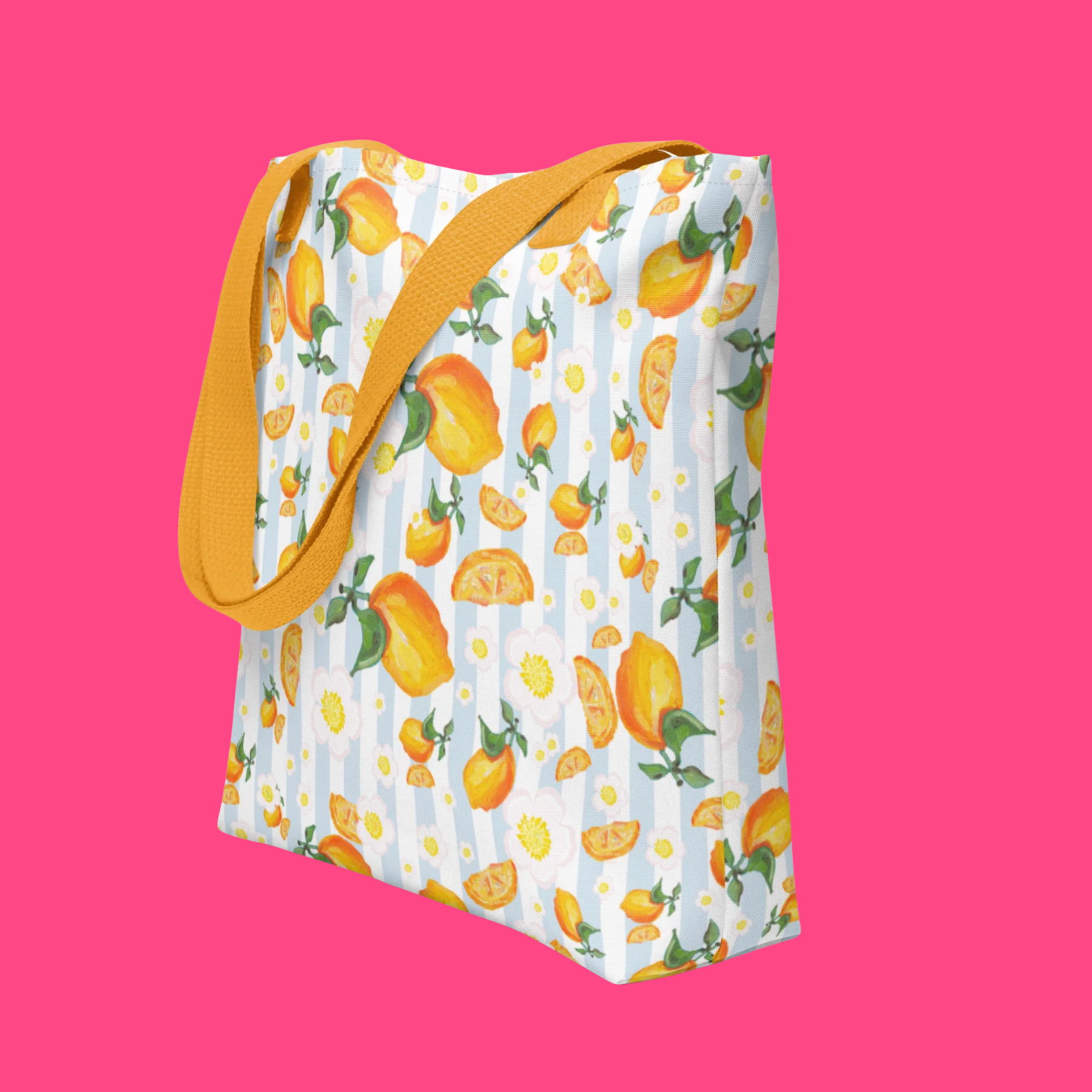 Lemon Floral Tote Bag 🍋