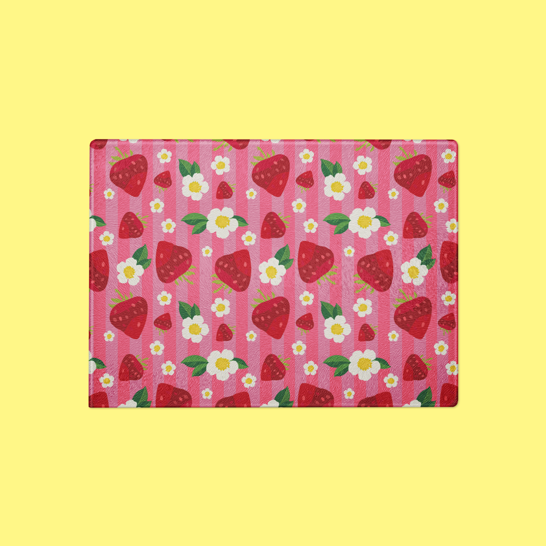Strawberry Field | Glass Cutting Board 🍓