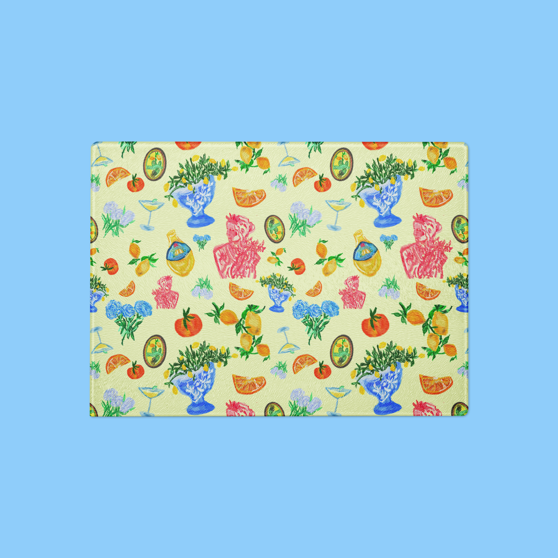 Italian Summer | Glass Cutting Board 🍋