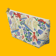 Nautical Hydrangea Accessory Pouch with painted hydrangeas — view 8 of 9