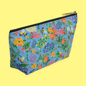 Floral Bee Accessory Pouch with honeybees and garden florals — view 6 of 9