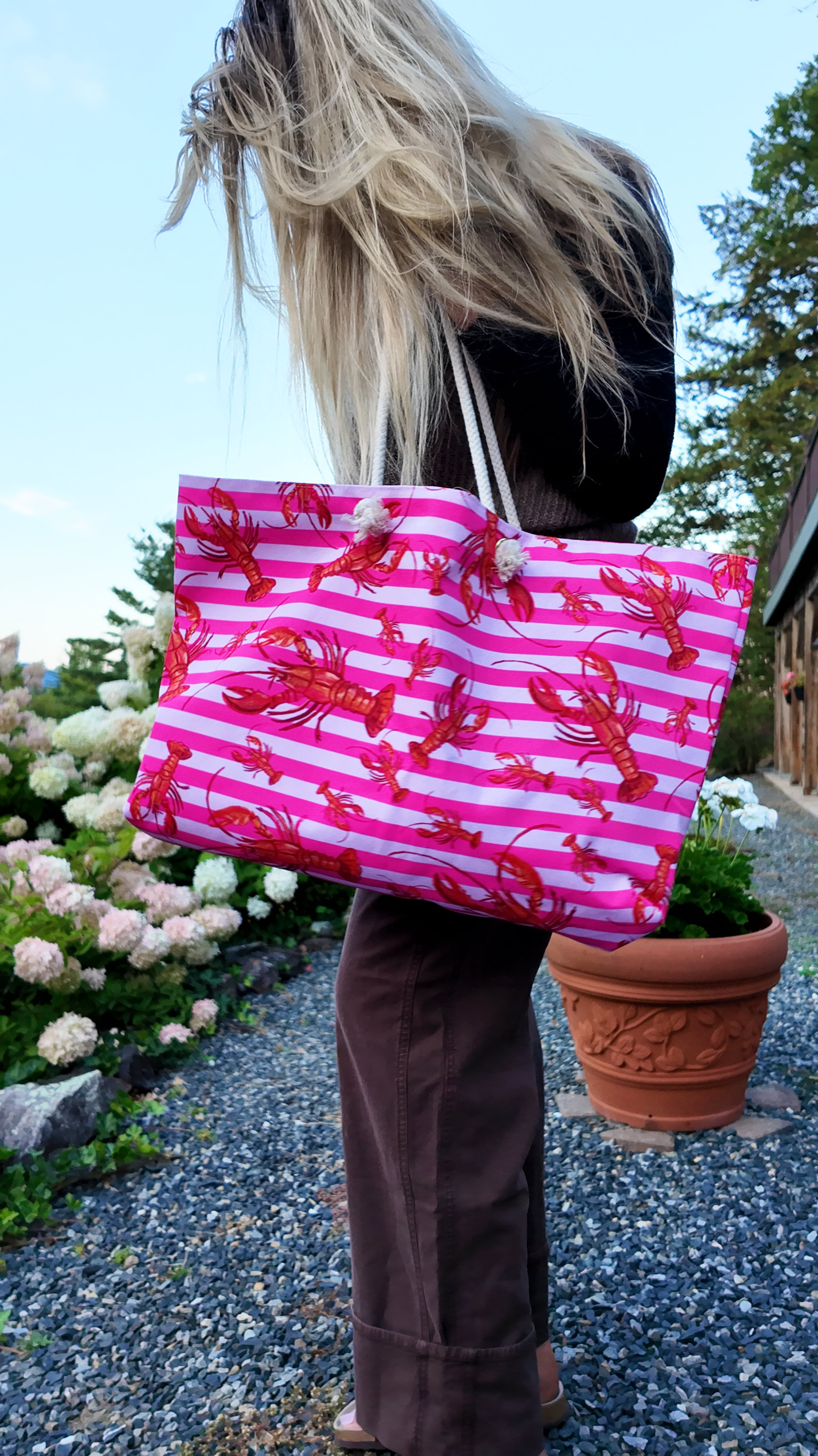 The Weekender Bag | Pink Striped Lobster 🦞