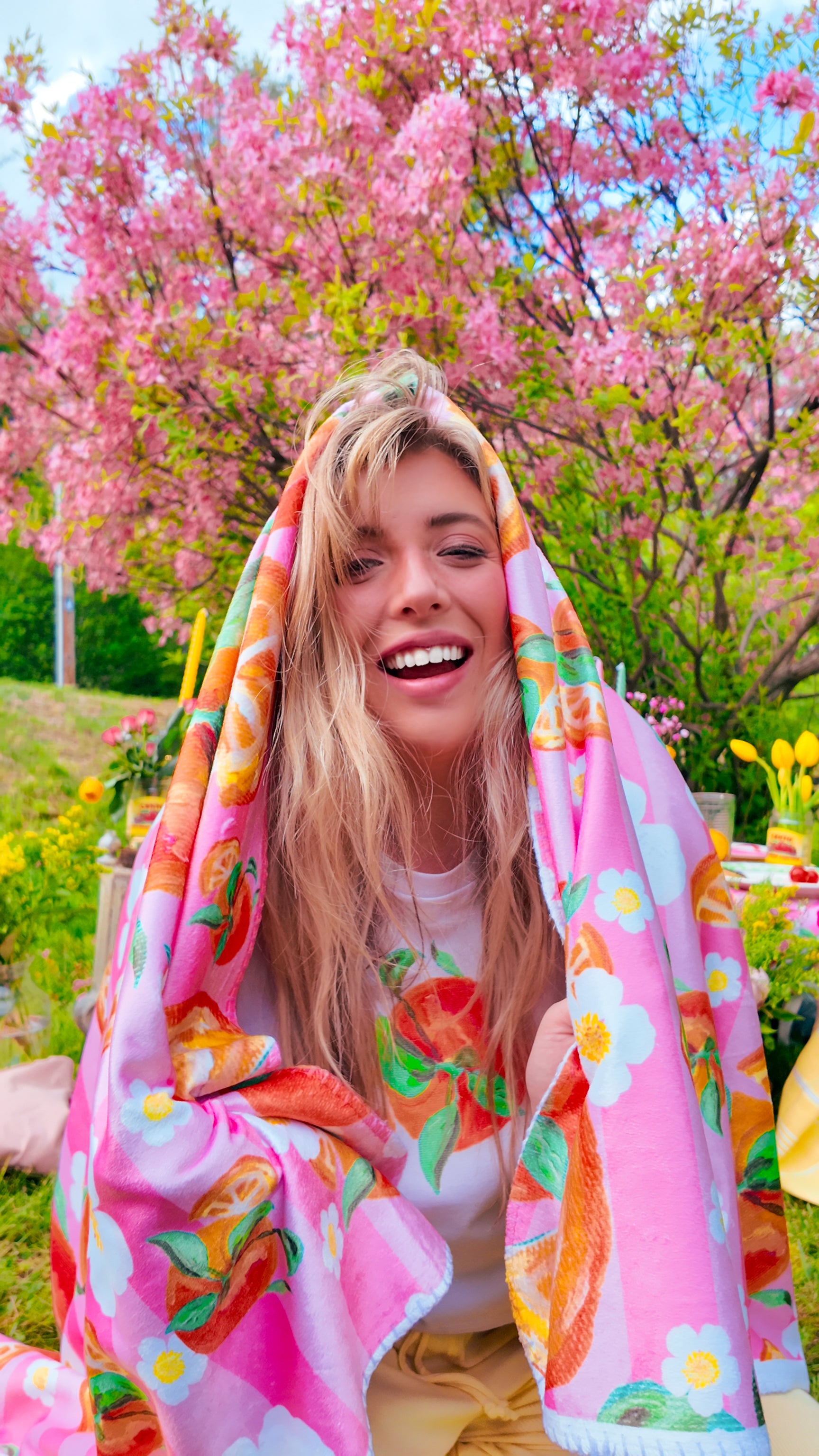 Citrus in Bloom Soft Sherpa Blanket 🍊