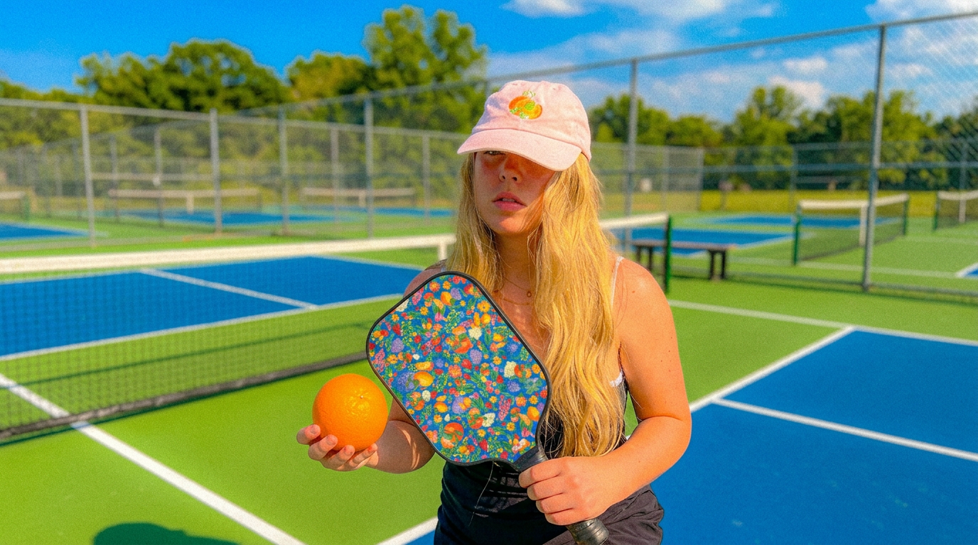 Citrus Garden Medium Blue Pickleball Paddle Set