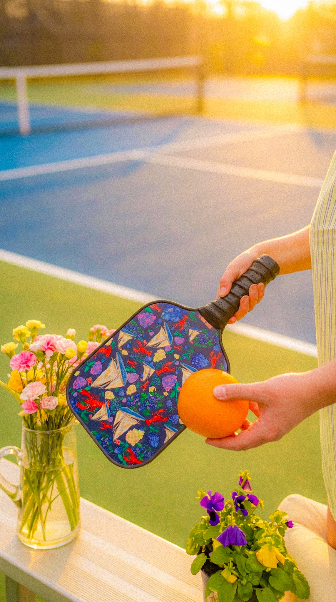 New England Summer Dark Blue Pickleball Paddle Set