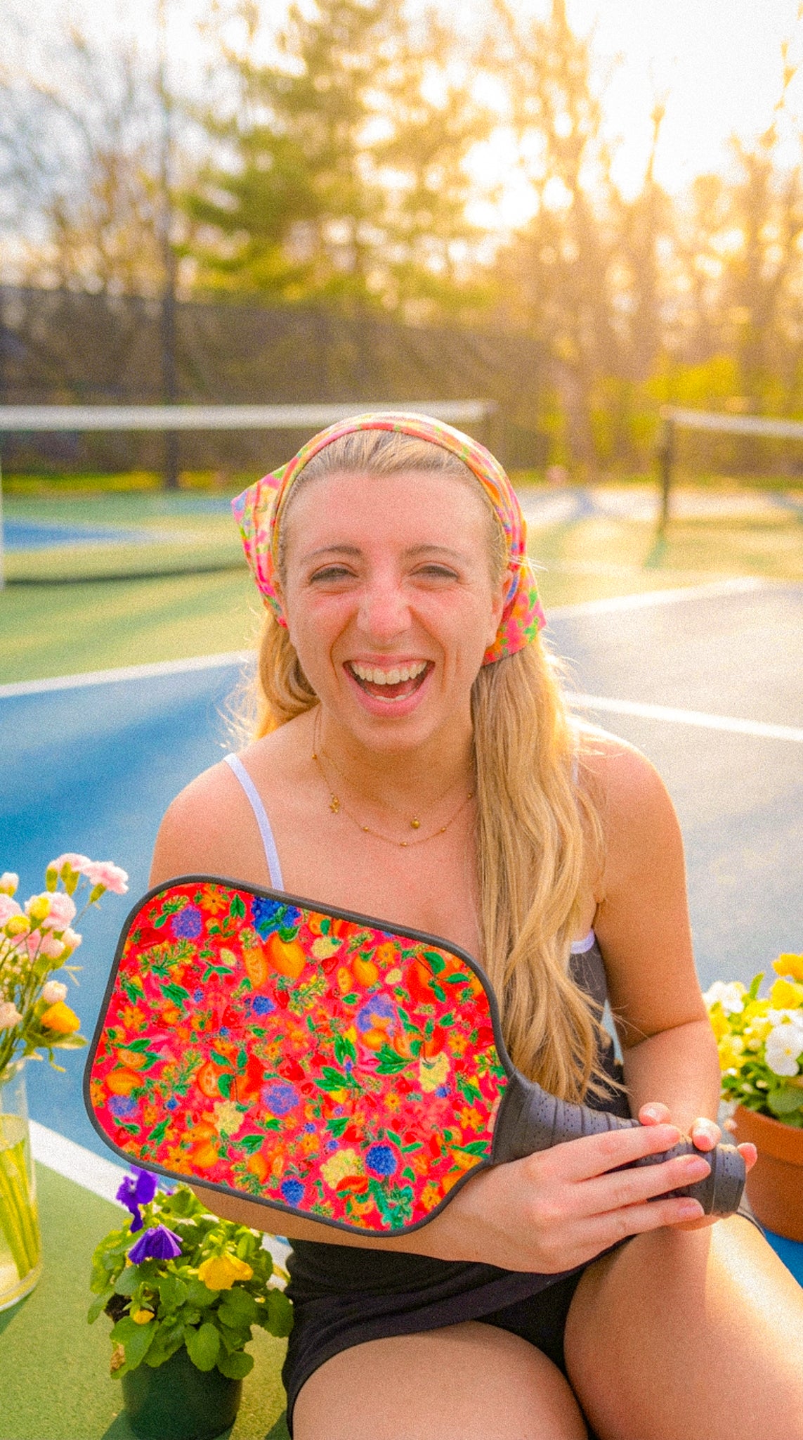Citrus Garden Pink Pickleball Paddle Set