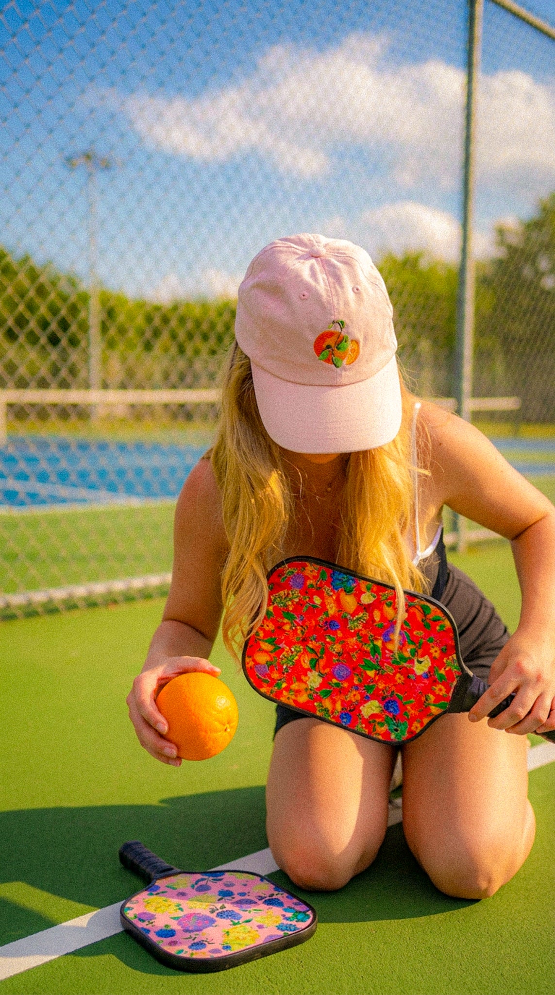 Citrus Garden Pink Pickleball Paddle Set