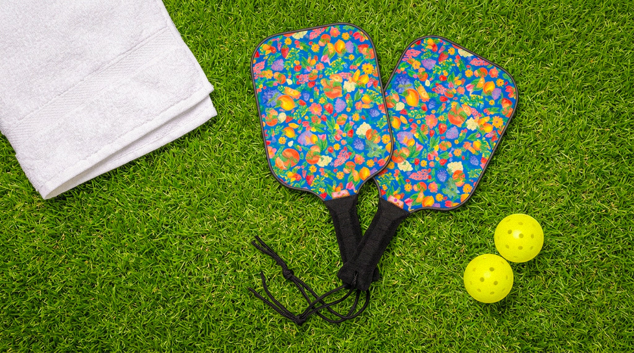 Citrus Garden Medium Blue Pickleball Paddle Set