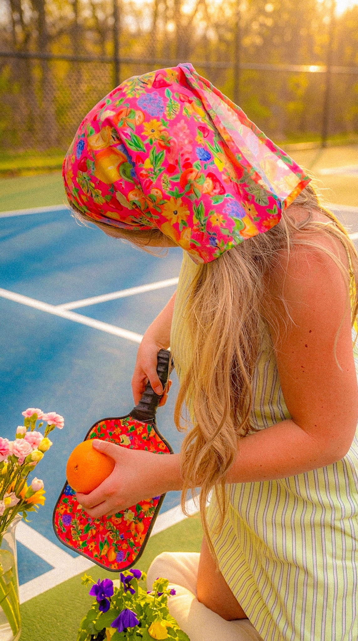 Citrus Garden Pink Pickleball Paddle Set