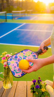 Painted Hydrangea's Light Pink Pickleball paddle set