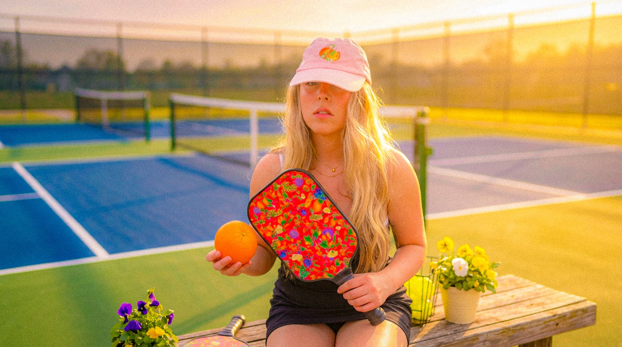 Citrus Garden Pink Pickleball Paddle Set