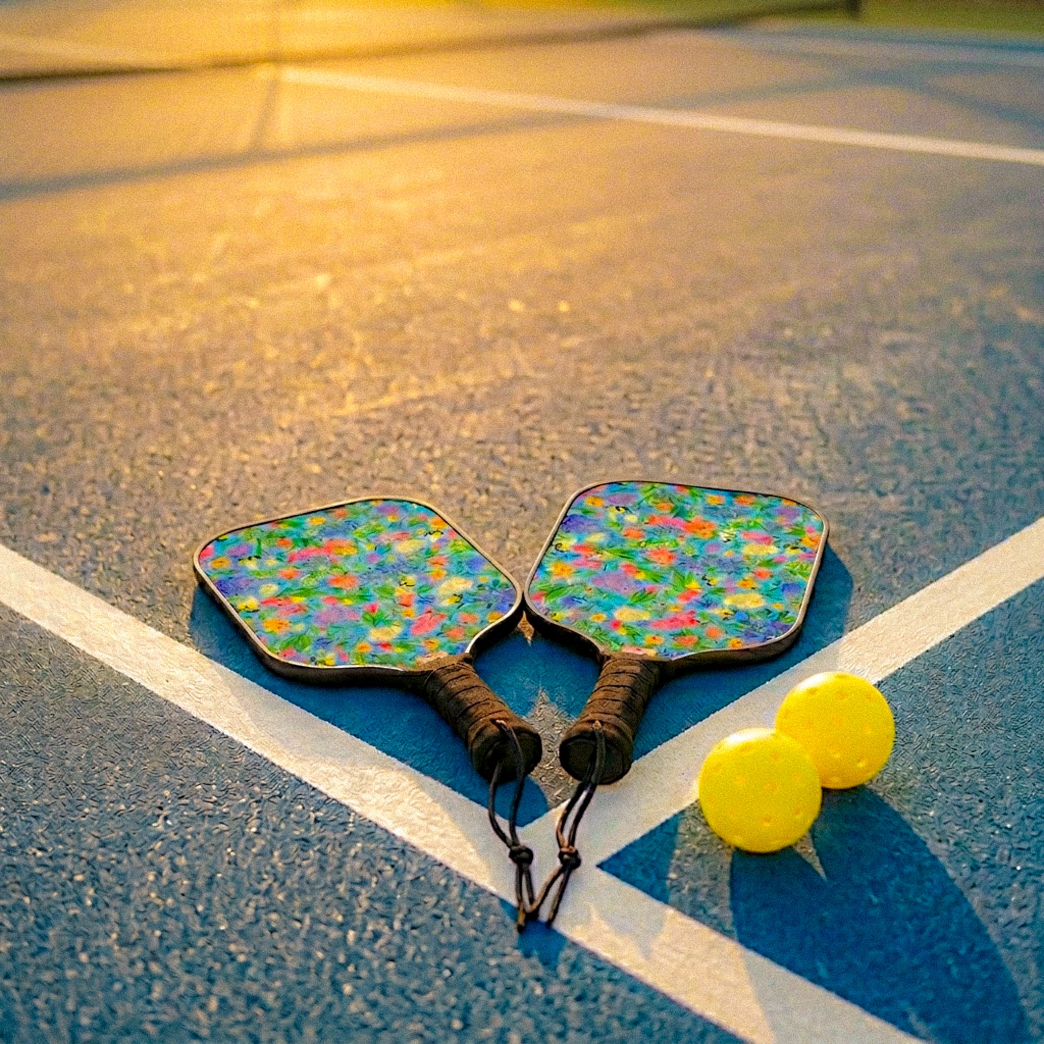 Mom's Garden Blue Pickleball Paddle Set