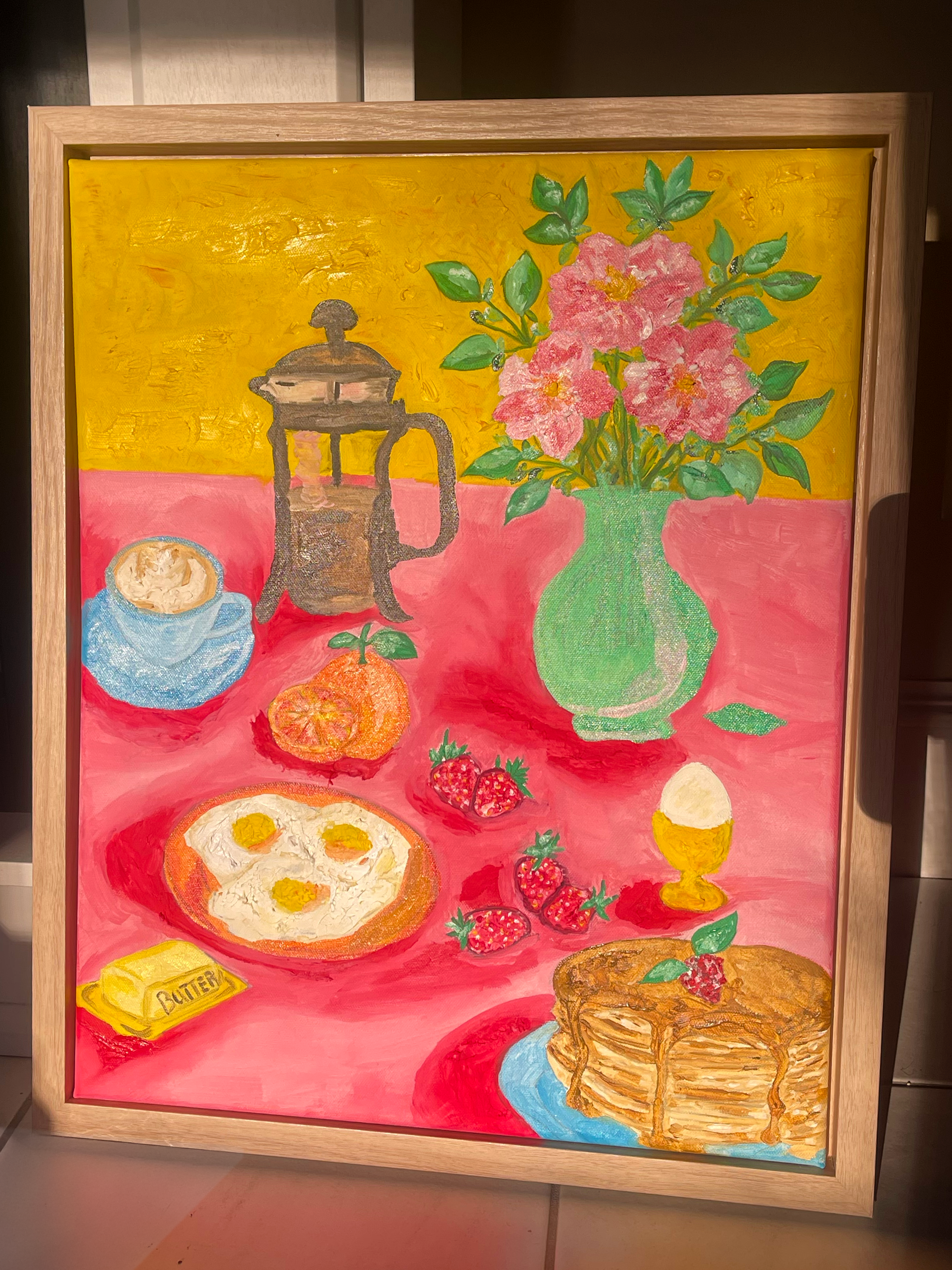 “Pressed Breakfast” 🥞🍳 | SALT Charity Original Oil Painting