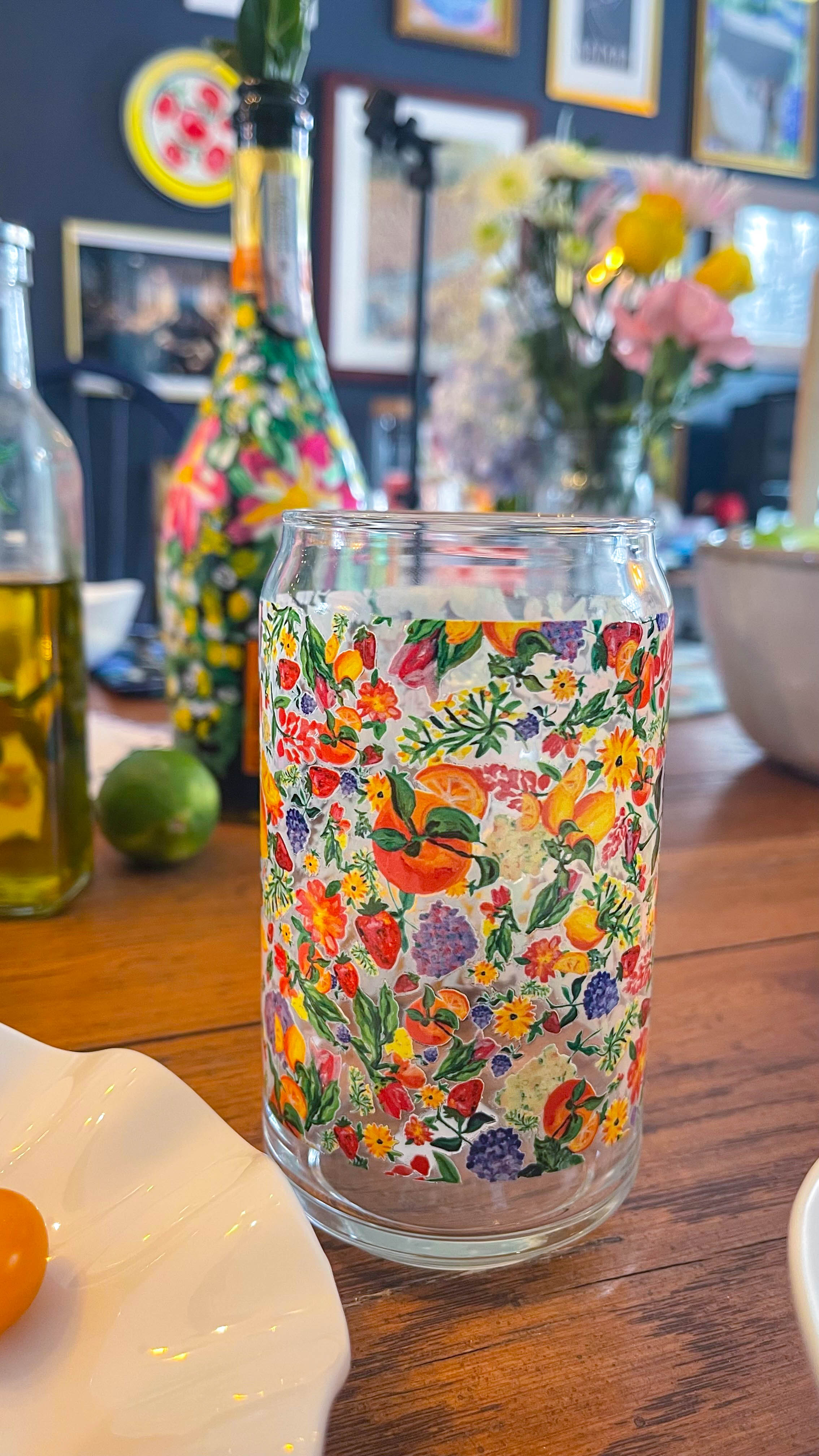 Citrus Garden Can-shaped glass