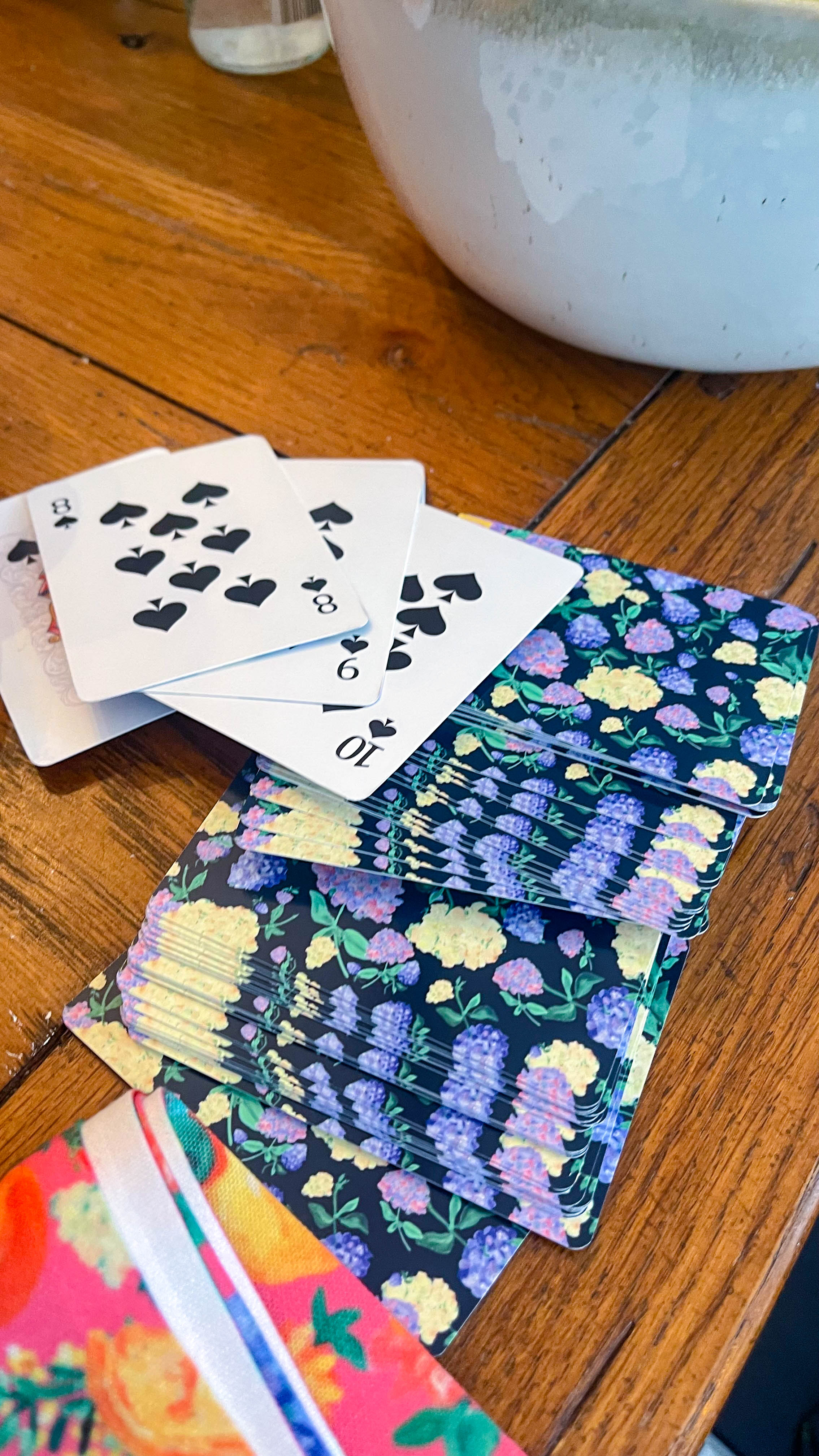 Painted Hydrangeas in Navy | Playing Cards 🎴