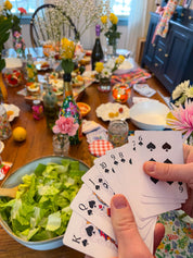 Painted Hydrangea's & Lilacs Gold Poker playing cards