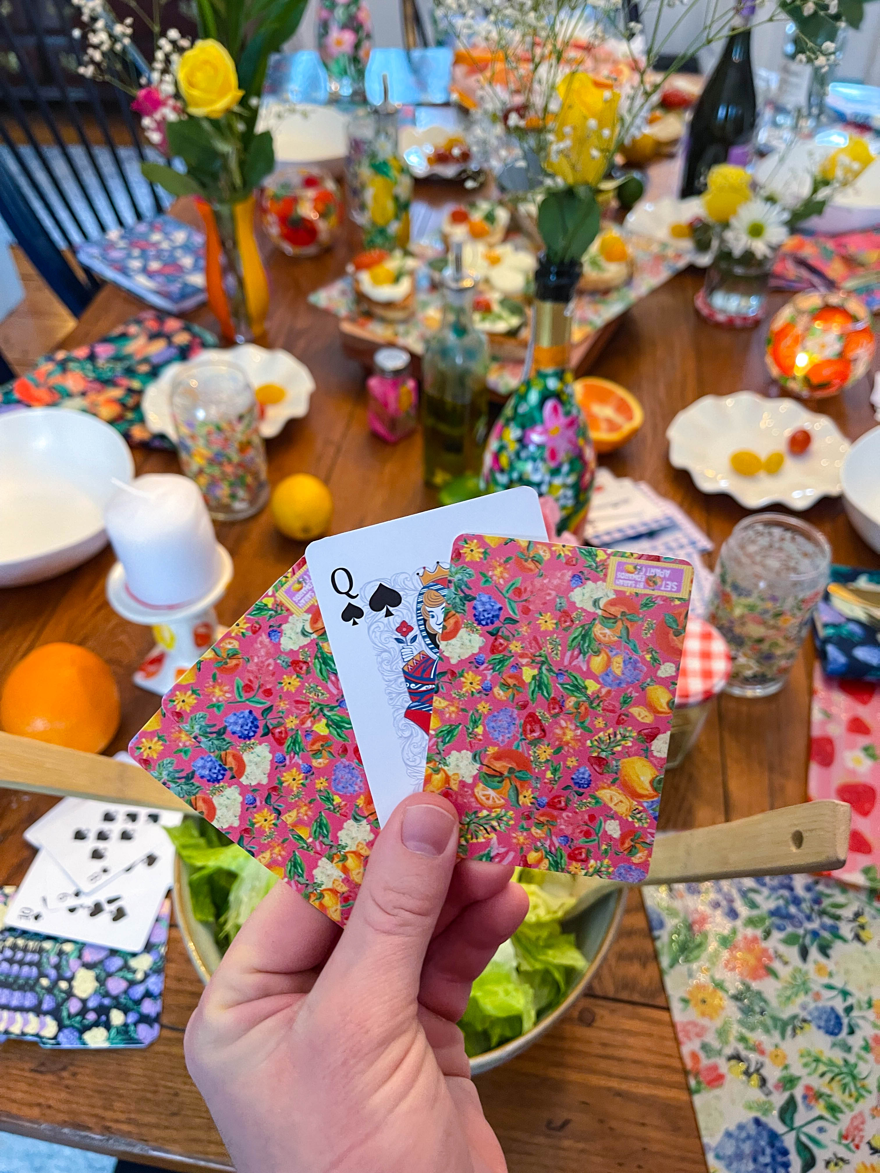 Citrus Garden Pink Poker Playing Cards