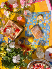 Floral Lemon | Glass Cutting Board 🍋