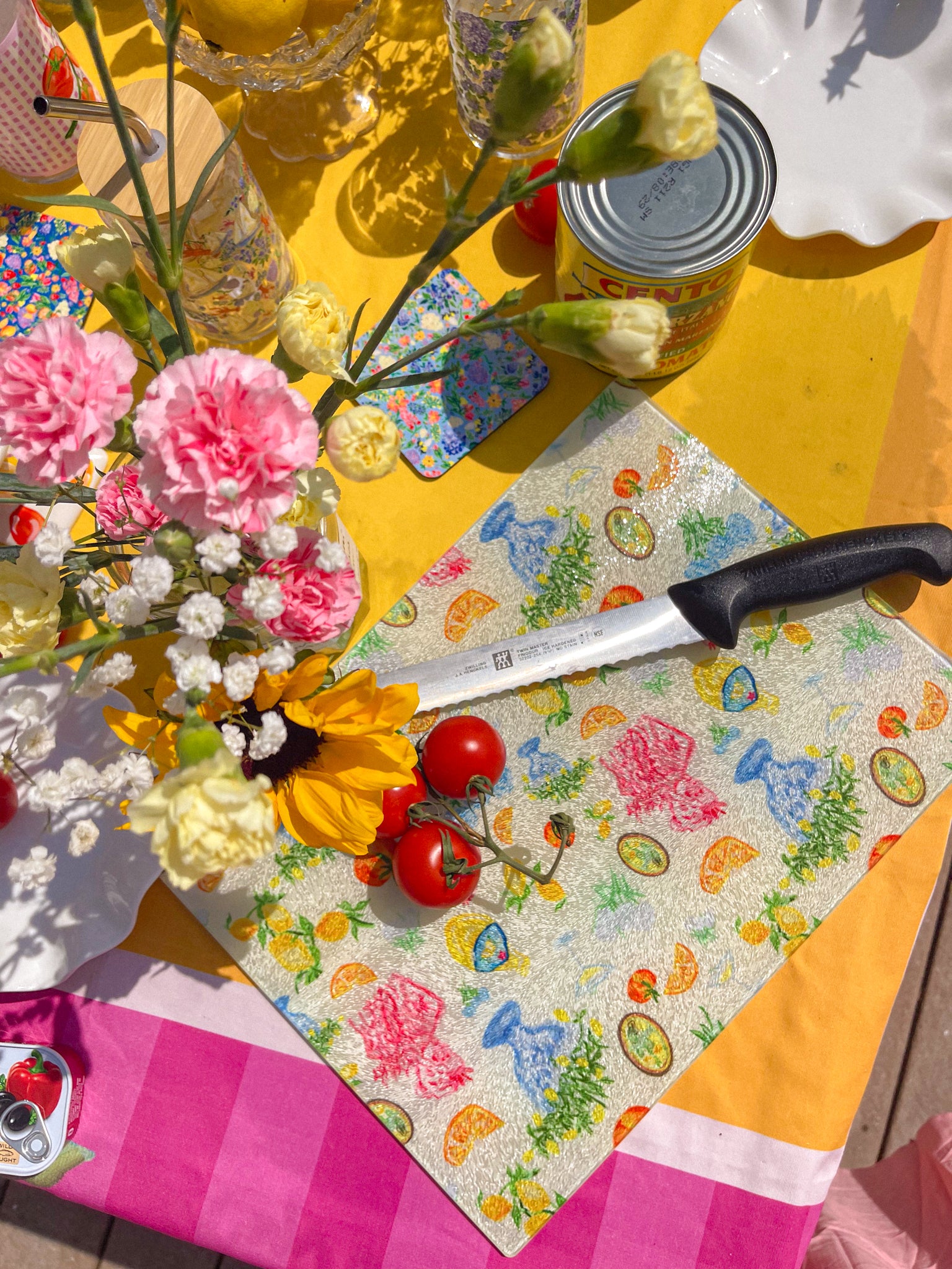 Italian Summer | Glass Cutting Board 🍋